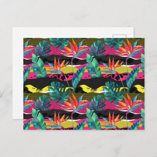 Carte Postale Patters de texture tropicale (Devant / Derrière)