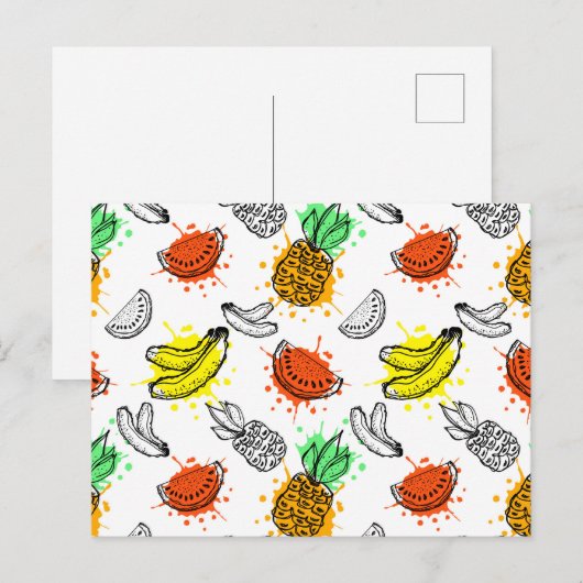 Carte Postale Patters de Vector Graphic Seamless (Devant / Derrière)