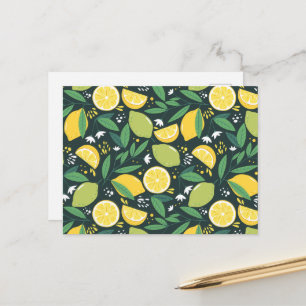 Carte Postale Patters de Yellow Lemon and Green Lime Fruit Food