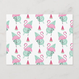 Carte Postale Patters Flamingo et Watermelon Pastel