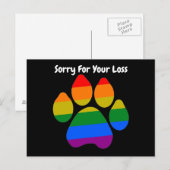Carte postale Pattes arc-en-ciel Désolé pour votre (Devant / Derrière)