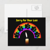 Carte postale Pattes Sur Arc-en-ciel avec Bougie D (Devant / Derrière)