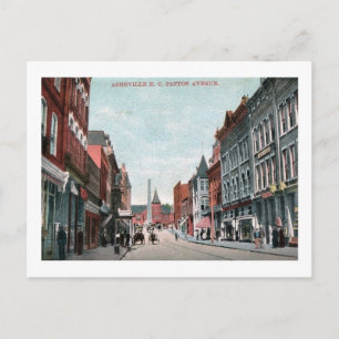 Carte Postale Patton Ave., Asheville, Caroline du Nord Vintage