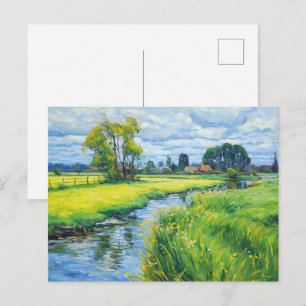 Carte Postale Pâturages verts le long de la rivière Havel