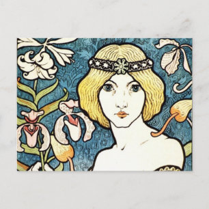 Carte Postale Paul Berthon Salon Des Cent Art Nouveau Vintage