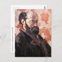 Paul Cezanne - Autoportrait avec arrière - plan ro