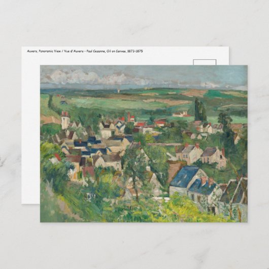 Carte Postale Paul Cezanne - Auvers, Vue panoramique (Devant / Derrière)