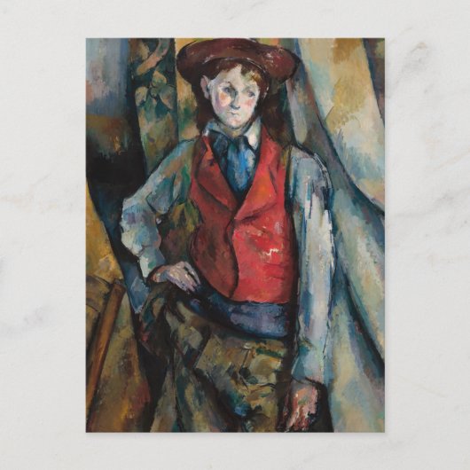 Carte Postale Paul Cezanne - Boy in the Red Vest Postcard (Devant)