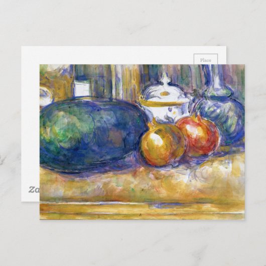 Carte Postale Paul Cezanne Encore Vie Pomegranes de pastèque (Devant / Derrière)
