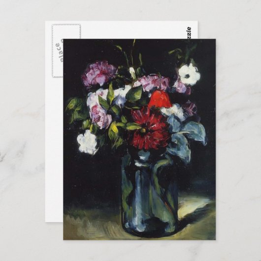 Carte Postale Paul Cezanne - Fleurs dans un Vase (Devant / Derrière)