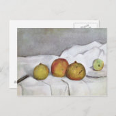 Carte Postale Paul Cezanne | Fruit sur un chiffon, c.1890 (Devant / Derrière)