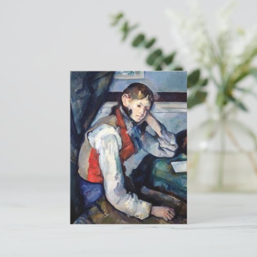 Carte Postale Paul Cezanne - Garçon dans la veste rouge (Debout devant)