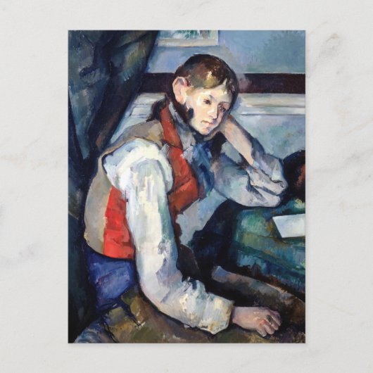 Carte Postale Paul Cezanne - Garçon dans la veste rouge (Devant)
