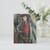 Carte Postale Paul Cezanne - Garçon en manteau rouge (Debout devant)