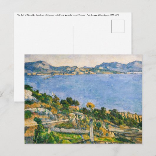 Carte Postale Paul Cezanne - Golfe de Marseille vu depuis Estaqu (Devant / Derrière)