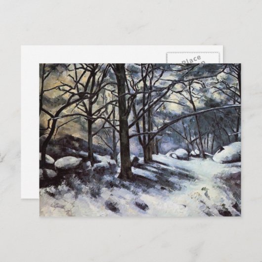 Carte Postale Paul Cezanne - La neige fondante. Fontainbleau (Devant / Derrière)