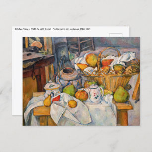 Carte Postale Paul Cezanne - La vie morte avec panier
