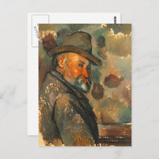 Carte Postale Paul Cezanne - L'auto-portrait en Casquette (Devant / Derrière)