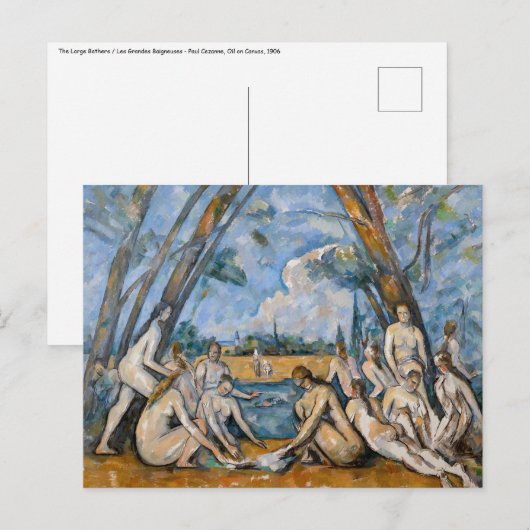 Carte Postale Paul Cezanne - Les Grandes Baignoires (Devant / Derrière)