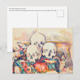 Carte Postale Paul Cezanne - Les Trois Crânes Aquarelle