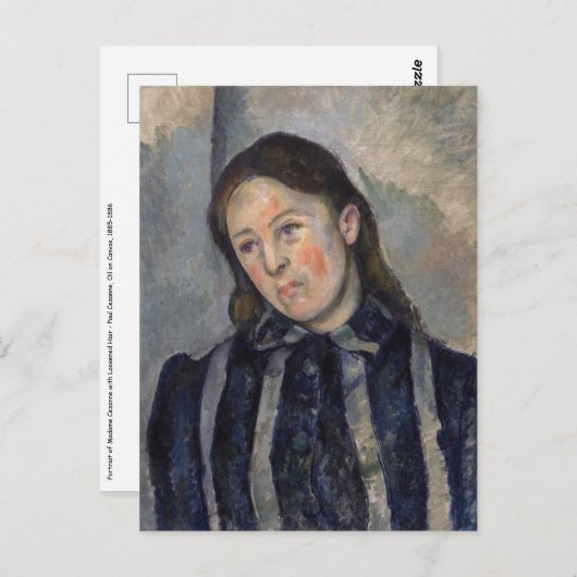 Carte Postale Paul Cezanne - Madame Cezanne avec cheveux loosené (Devant / Derrière)