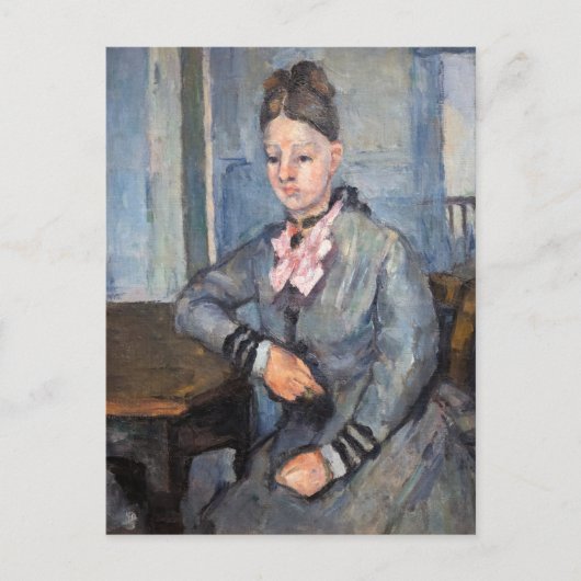 Carte Postale Paul Cezanne - Madame Cezanne Leaning sur une tabl (Devant)