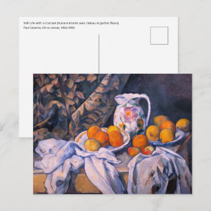 Carte Postale Paul Cezanne - Nature morte avec un rideau
