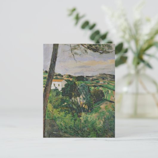 Carte Postale Paul Cezanne | Paysage avec toit rouge ou le pin (Debout devant)