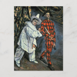 Carte Postale Paul Cezanne Pierrot et Arlequin, 1888