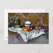 Carte Postale Paul Cezanne Still Life avec Jar, Cup et Pommes (Devant / Derrière)