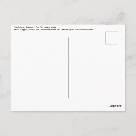 Carte Postale Paul Cezanne - Toujours Vie Sélection de chefs-d'o (Dos)