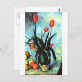 Carte Postale Paul Cezanne - Vase des tulipes (Devant / Derrière)