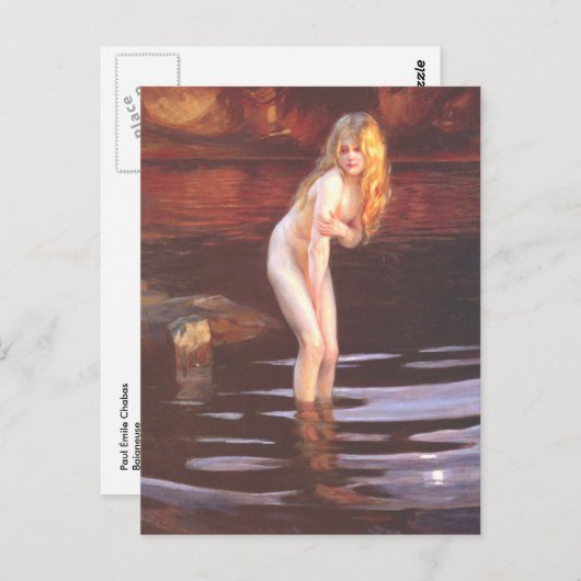 Carte Postale Paul Émile Chabas - Baigneuse (Devant / Derrière)