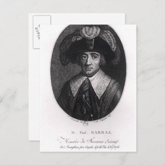 Carte Postale Paul Francois Jean Nicolas Vicomte de Barras (Devant / Derrière)