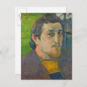 Carte Postale Paul Gauguin | Autoportrait dédié à Carriere (Devant / Derrière)
