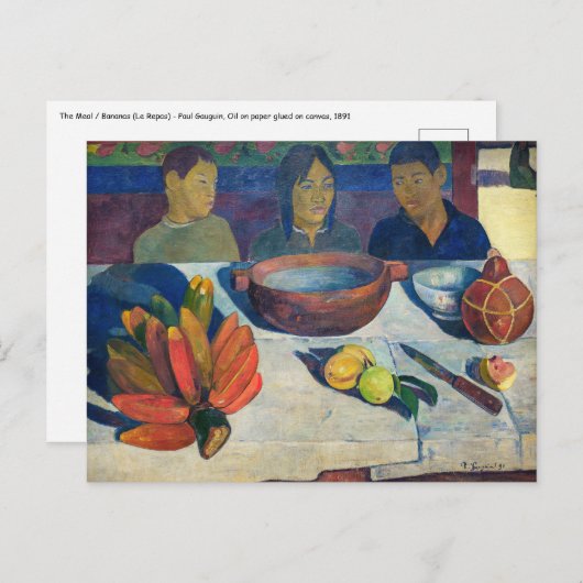 Carte Postale Paul Gauguin - Le Repas / Bananes (Devant / Derrière)