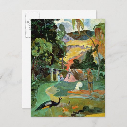 Carte Postale Paul Gauguin | Matamoe or, Landscap with Peacocks (Devant / Derrière)