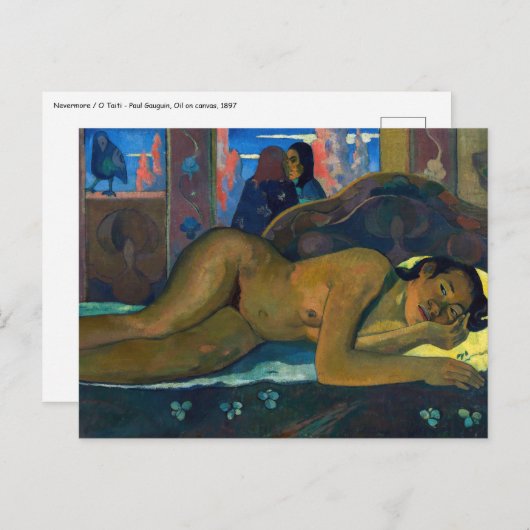 Carte Postale Paul Gauguin - Nevermore / O Taiti (Devant / Derrière)