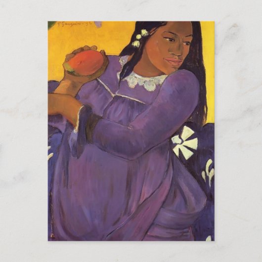 Carte Postale Paul Gauguin - Une femme avec un mangue (Devant)
