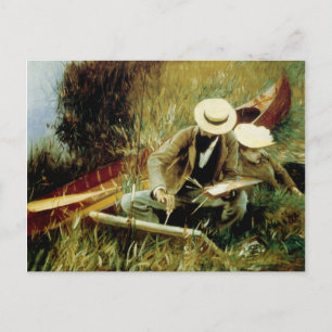 Carte Postale Paul Helleu esquissant avec son épouse