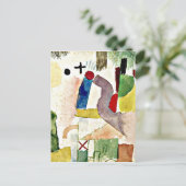 Carte Postale Paul Klee art - Aquarelle pathétique, Rouge (Debout devant)