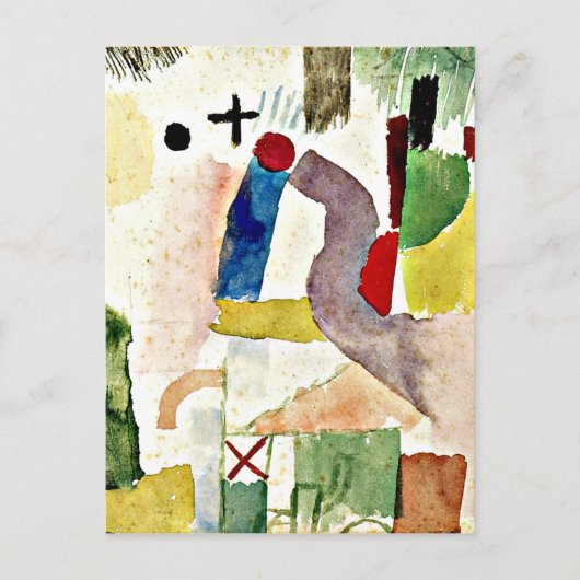 Carte Postale Paul Klee art - Aquarelle pathétique, Rouge (Devant)