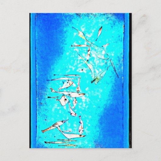 Carte Postale Paul Klee art : Fish Image, peinture de Klee (Devant)