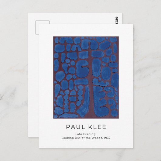 Carte Postale Paul Klee, Blue Modern Art Abstrait (Devant / Derrière)