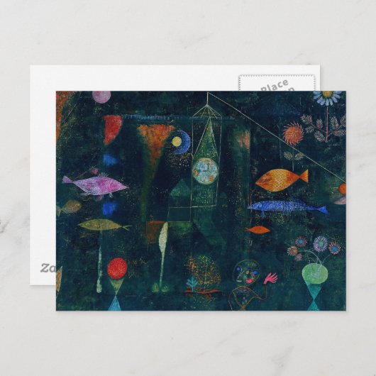Carte Postale Paul Klee Fish Magic Peinture Abstraite Art graphi (Devant / Derrière)