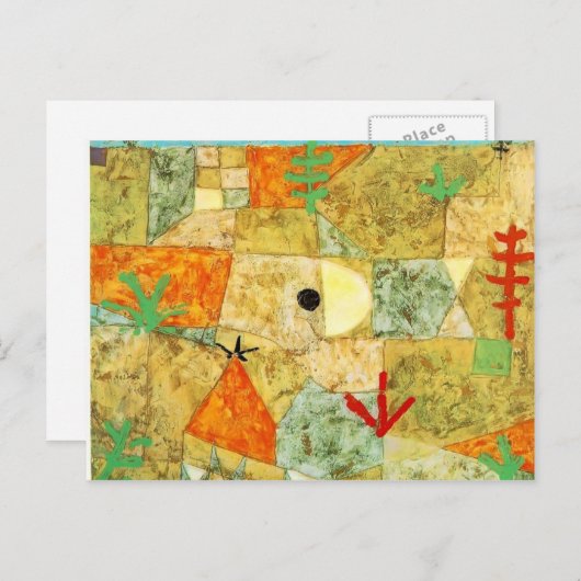 Carte Postale Paul Klee - Jardins du Sud (Devant / Derrière)