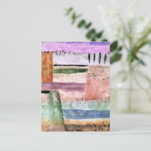 Carte Postale Paul Klee, Paysage avec Peupliers,