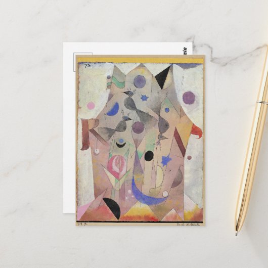 Carte Postale Paul Klee - Persische Nachtigallen (Devant/Arrière en situation)