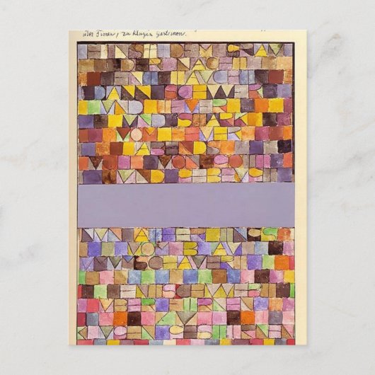 Carte Postale Paul Klee : Une fois émergé de Grey of Night (Devant)