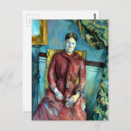 Carte Postale Paul Madame Cézanne en robe rouge (Devant / Derrière)